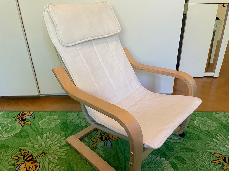 ⚡ POÄNG Ikea Kindersessel Sessel Schwingstuhl beige Stuhl Kinder in Leipzig