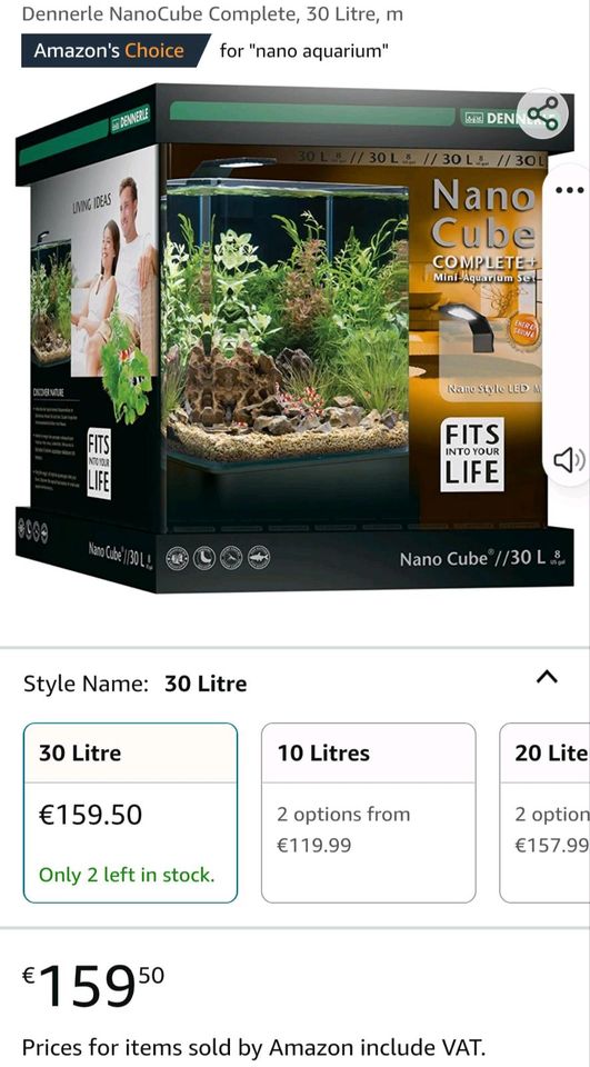 Dennerle Nano Garnelen Aquarium 30 L in Scheeßel