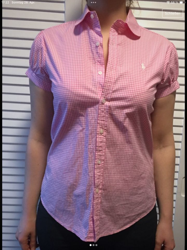 Polo Ralph Lauren Sport Bluse kurzarm kariert rosa weiß in Schwäbisch Gmünd