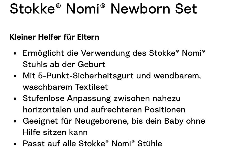 Stokke Nomi Newborn Aufsatz inkl. Matratze in Frankfurt am Main