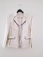 Jacke weiß mit schwarz/weißem Rand Gr. 44 Hessen - Fuldatal Vorschau