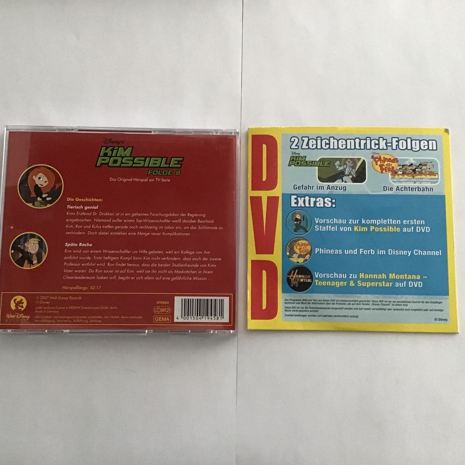 DVD und CD Hörspiel zur TV-Serie Disney Kim Possible aus2002-2007 in Neckartenzlingen