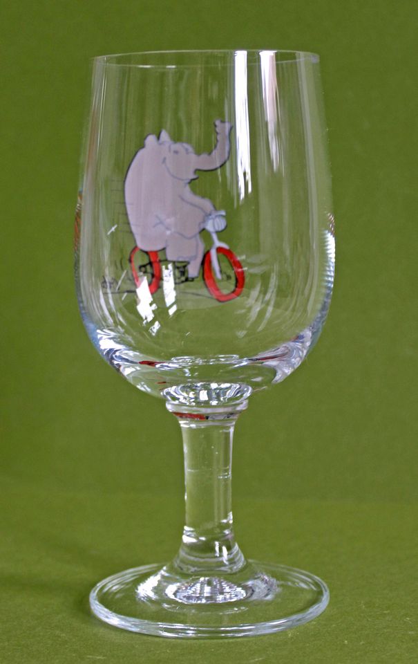 Otto Ottifant Glas - Stielglas mit Ottifant auf Fahrrad, 250ml in Hamburg