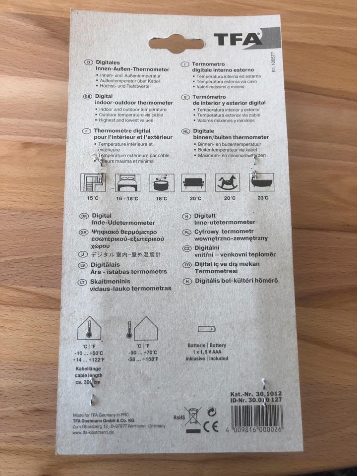 TFA Dostmann Digitales Innen Aussen Thermometer Balkon Terrasse in Ennepetal