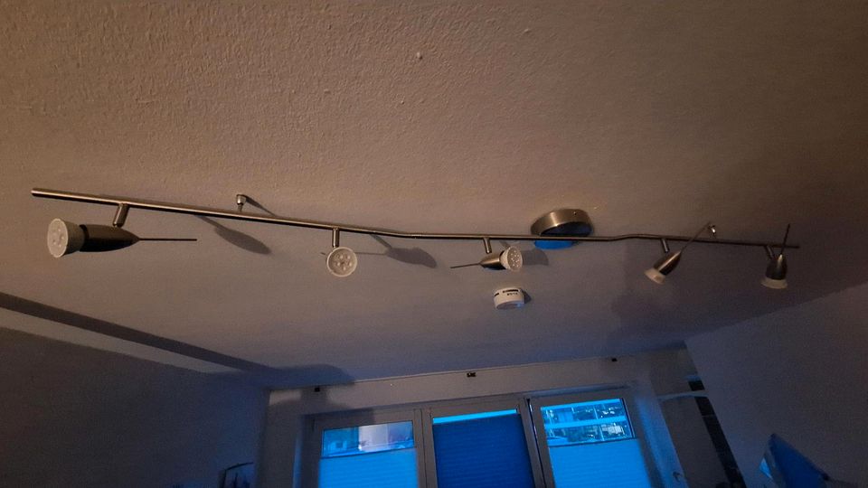 Lampe Edelstahl mit 5 Spots Deckenlampe lang groß in Köln