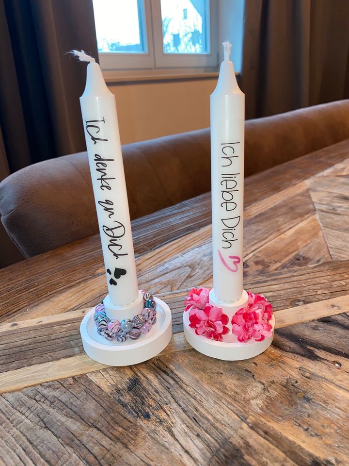 Kerzenhalter, Kerzenständer mit Zahl - handmade für Geburtstag in Seevetal