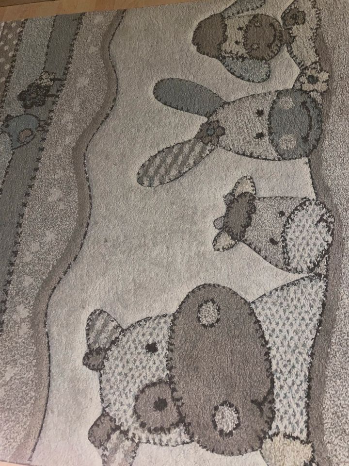 Teppich Kinderzimmer babyzimmer Tiere Pastell in Hille