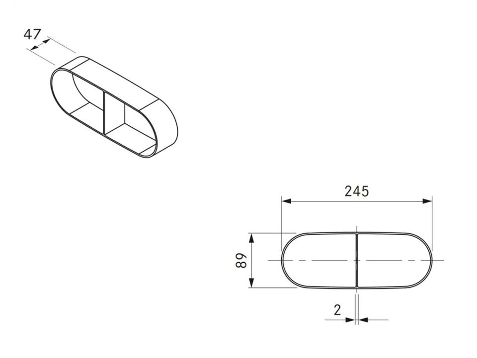 BORA Ecotube EF47/1 Flachkanal 47 mm in Laudenbach