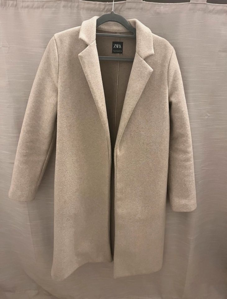 Mantel aus Webstoff, Zara, Größe S, Beige in Karlsruhe