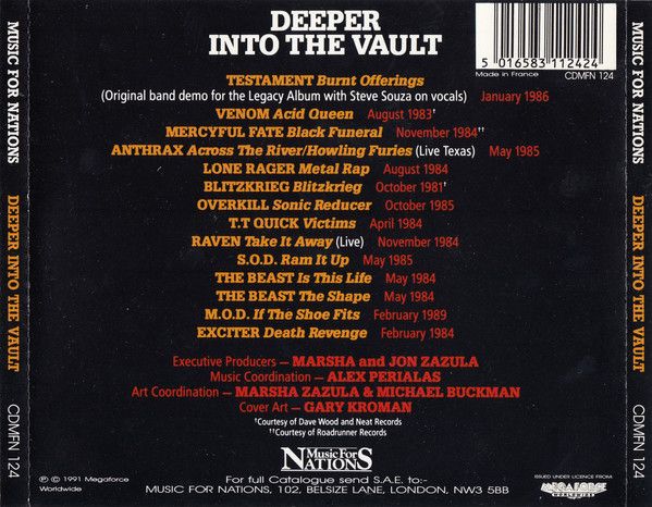 Various-Deeper Into The Vault 'CD'(First Press Music For Nations) in Herzogenrath