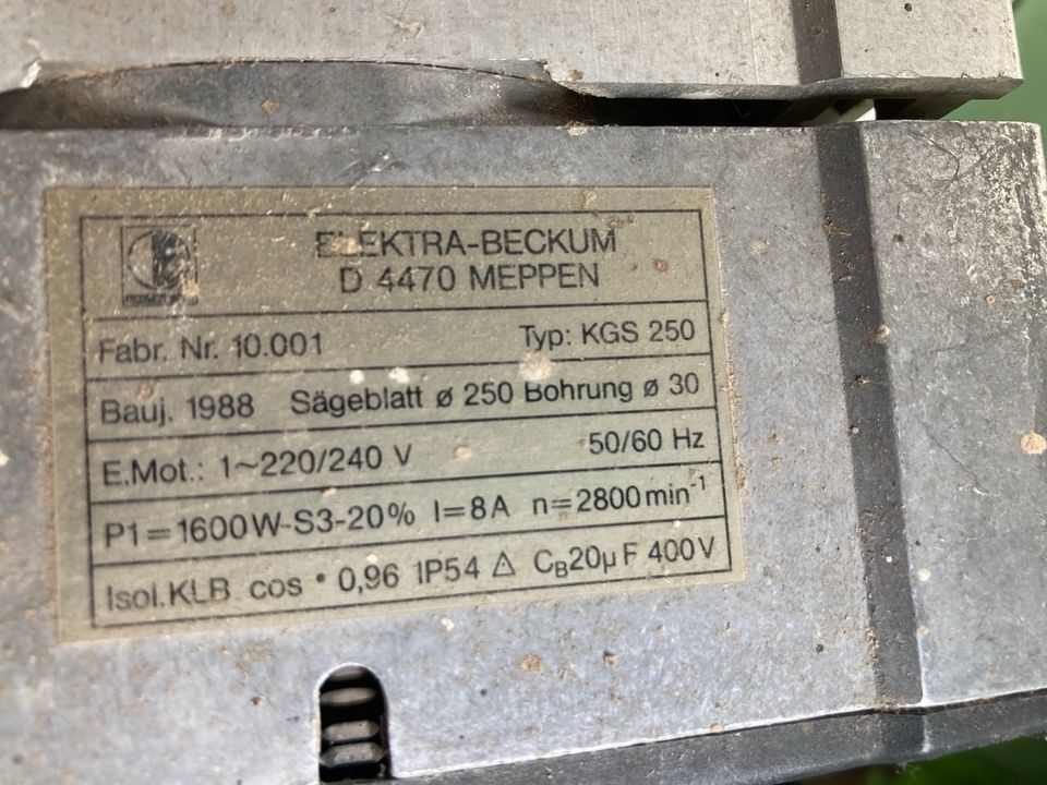 ELEKTRA BECKUM KGS 250 Kapp-Gehrungssäge m.Tisch in Schliersee