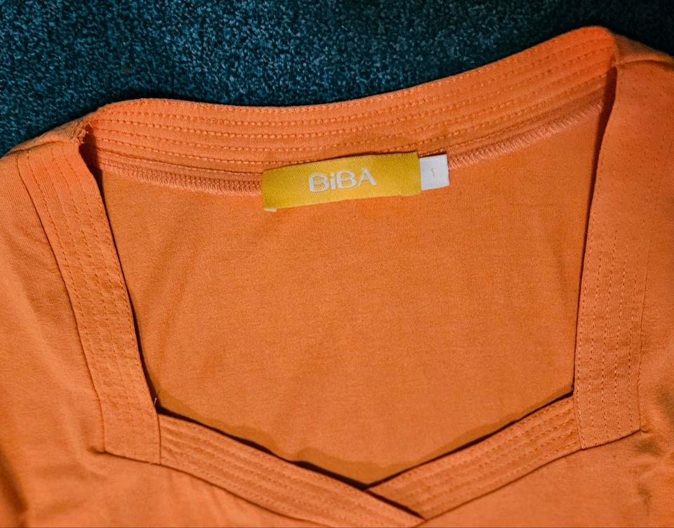 BIBA T-Shirt Langarm neuwertig in orange Gr. 1 ca 38 Langarmshirt in Xanten