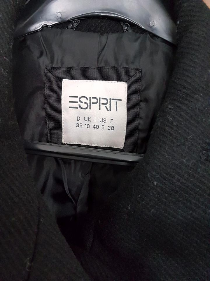 ESPRIT Damen Mantel schwarz Gr. 36 S guter Zustand in Wackersdorf