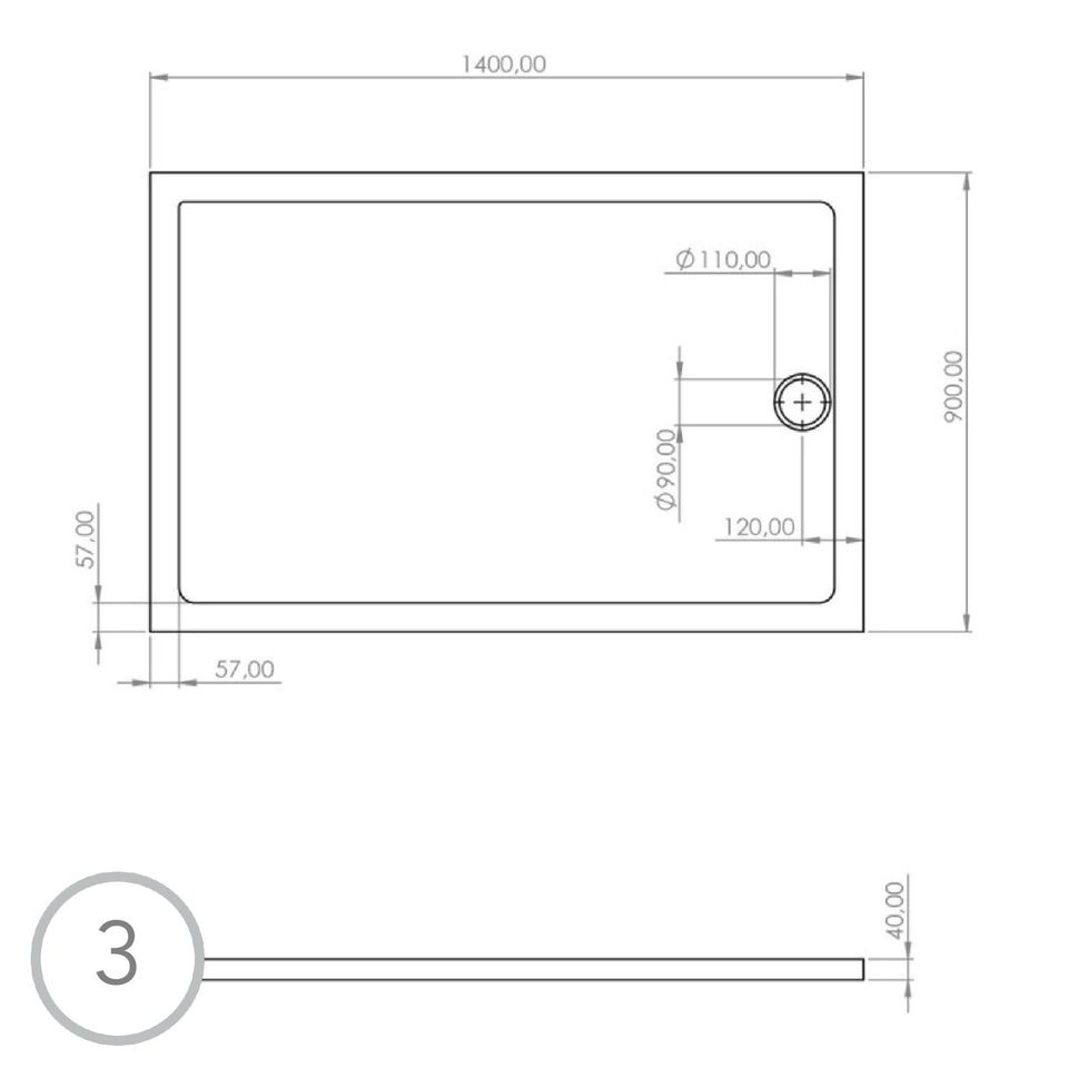 Duschtasse Acryl 160x90 cm | 140x90 cm | 120x90 cm | 100x90 cm | 90x90 cm | 80x80cm | 120x80cm | Duschwanne | Rechteck | Dusche | eckig | Wanne | weiß | 1600mm | 1400mm | 1200mm | 1000mm in Hamburg