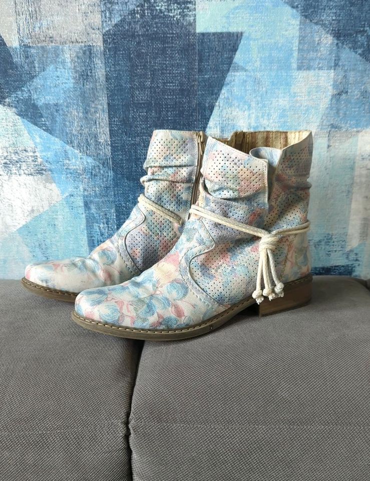 Rieker Comforio Stiefeletten Gr. 42 buntes Blumenmuster in Hamburg