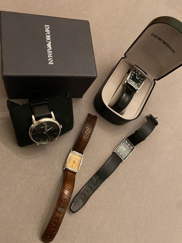 Emporio Armani Uhr Leder Armband Watch Jacques Lemans in Düsseldorf