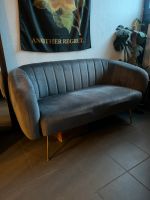 Zweisitzer Sofa in grauem Samtlook und goldenen Details Innenstadt - Köln Altstadt Vorschau