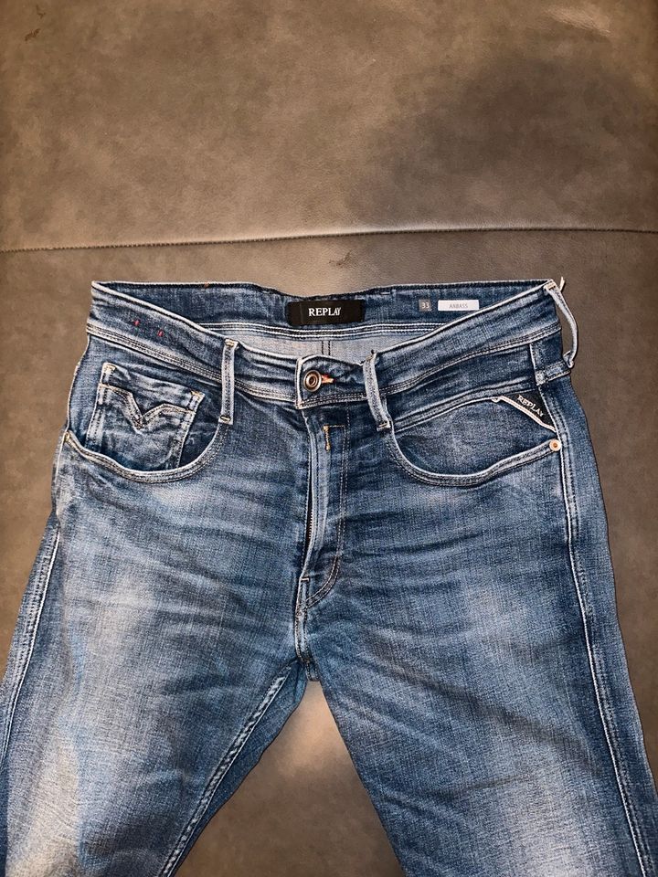 wNeu! Replay Anbass Hyperflex 33/30 Stretch Jeans in München