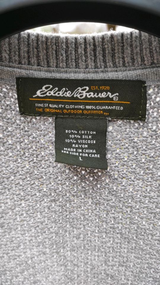 Strickweste Eddie Bauer Gr. L grau in Steinhausen an der Rottum