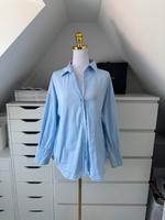 Zara Popelin Bluse Hemd langarm V-Ausschnitt Größe L blau Nordrhein-Westfalen - Altena Vorschau