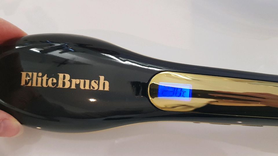 Elite Brush Glättbürste 2in1 Glätteisen & Haarbürste schwarz gold in Sarstedt