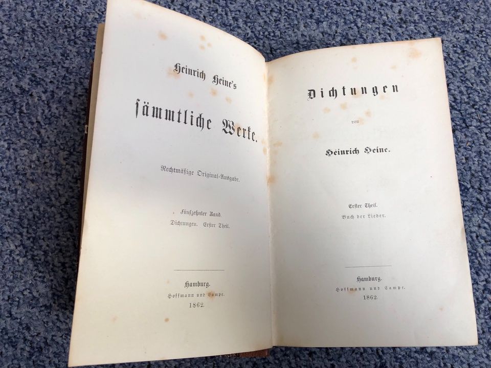 Buch Heinrich Heine von  1862 in Burgschwalbach