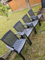 4x stabile Gartenstühle stapelbare Anthrazit mit Abdeckung Hessen - Karben Vorschau