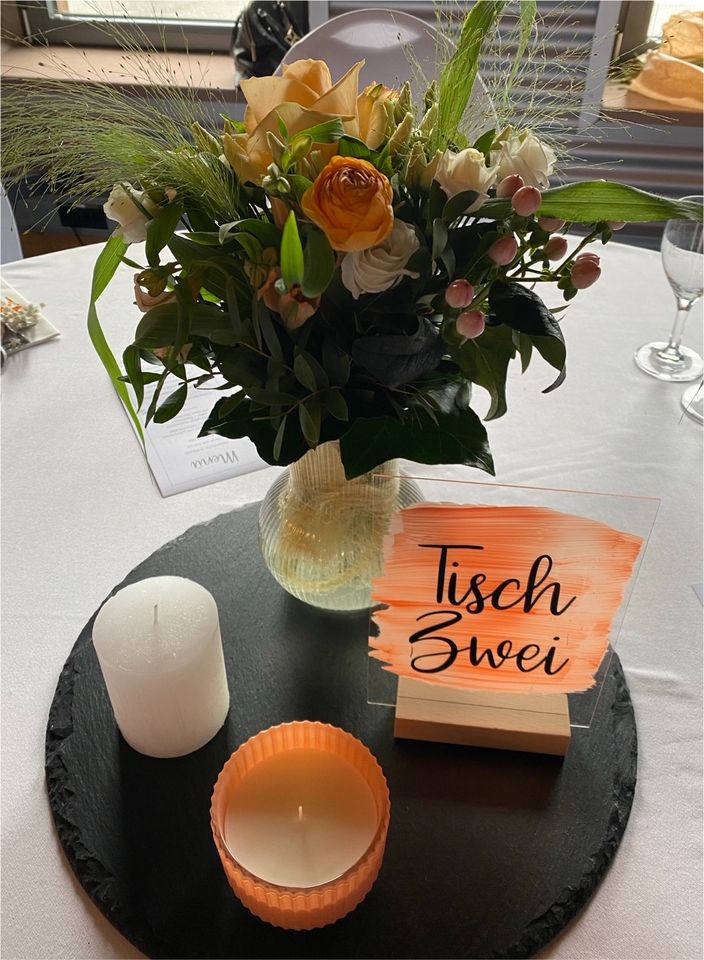 Tischnummern Hochzeit in Saarbrücken