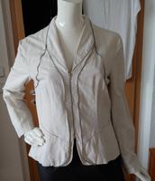 OUI Blazer Jacke Gr. 40 beige Leinen Zierreißverschlüsse Brandenburg - Bernau Vorschau