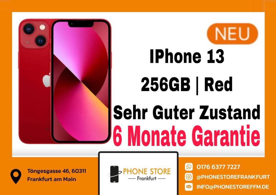 ✴️ iPhone 13 / 256GB / Sehr Guter Zustand / Red ✴️ in Frankfurt am Main