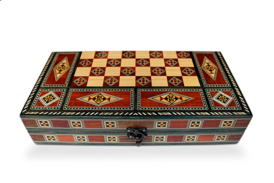 30 cm Holz Backgammon/Schachspiel Brett inkl.Steine&Figuren in Hamburg