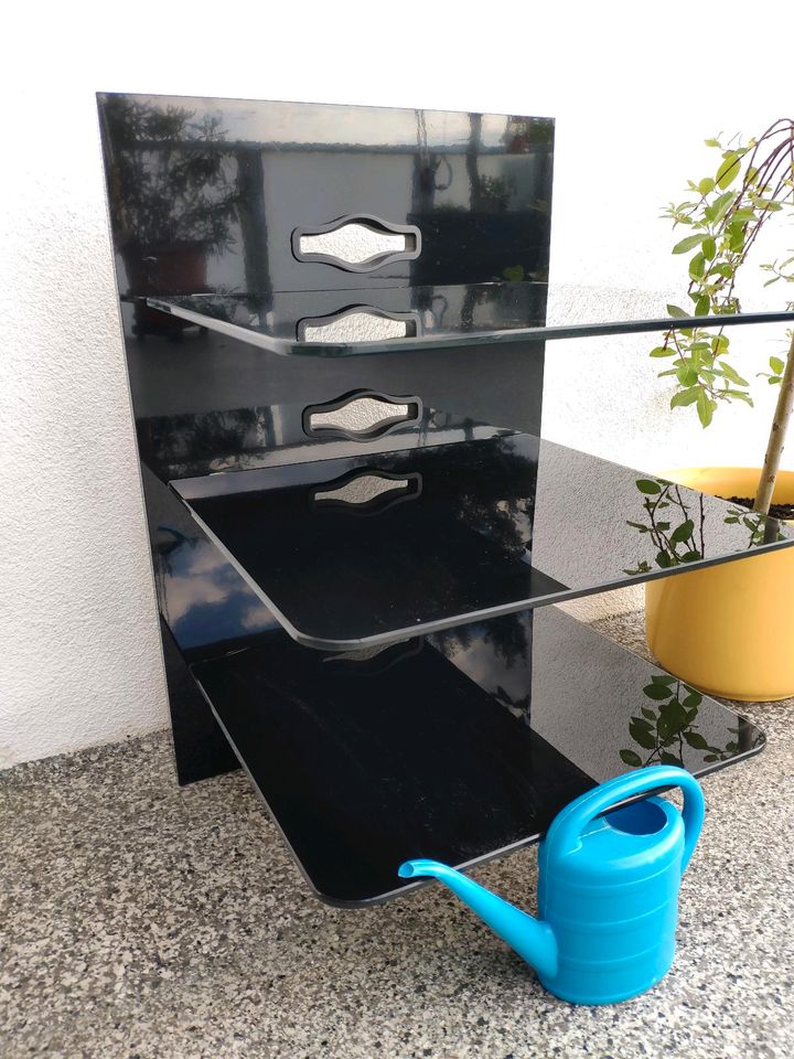 Hifi Phono Regal Rack Glas Wandanbau Beleuchtung in Beckum