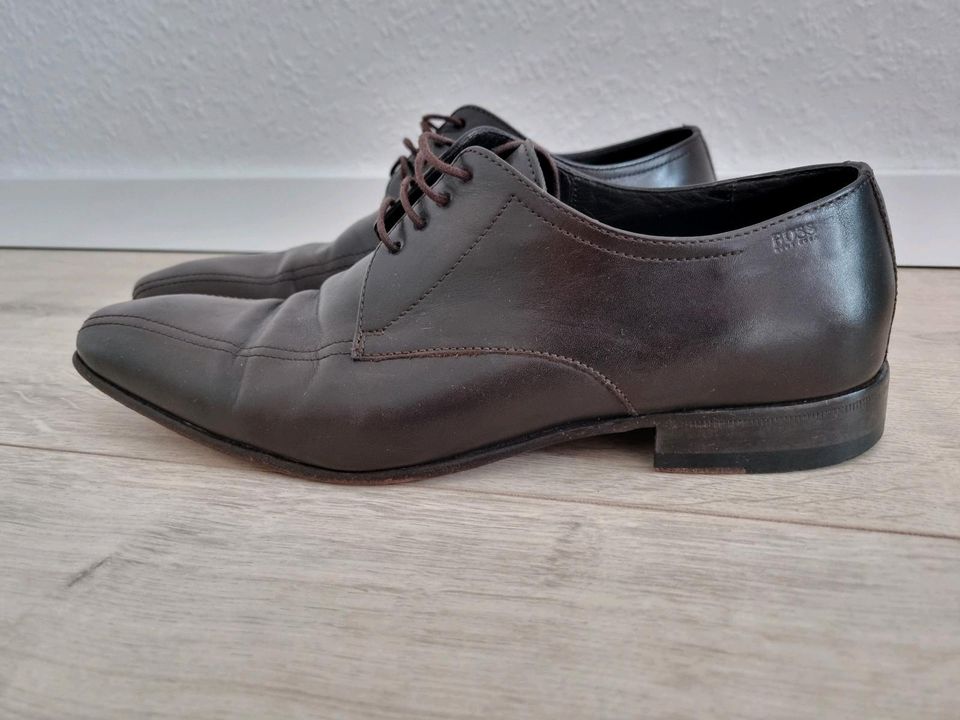 Hugo Boss Schuhe Business Tayil Gr.43 weinrot Lederschuhe in Gaggenau