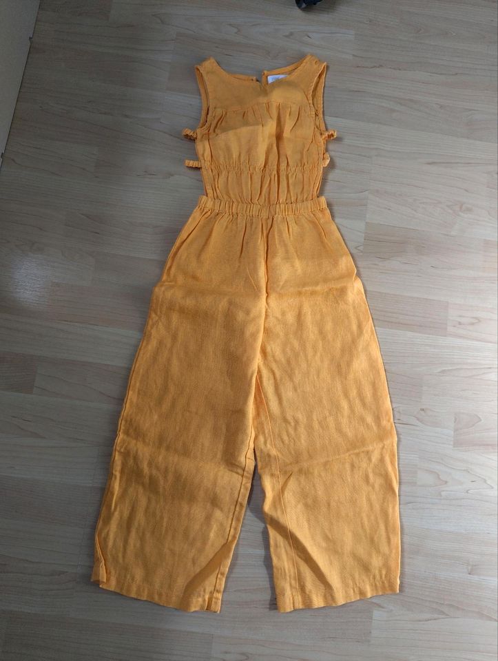 Jumpsuit für Mädchen von Zara, 100% Leinen, Gr. 128 in Berlin