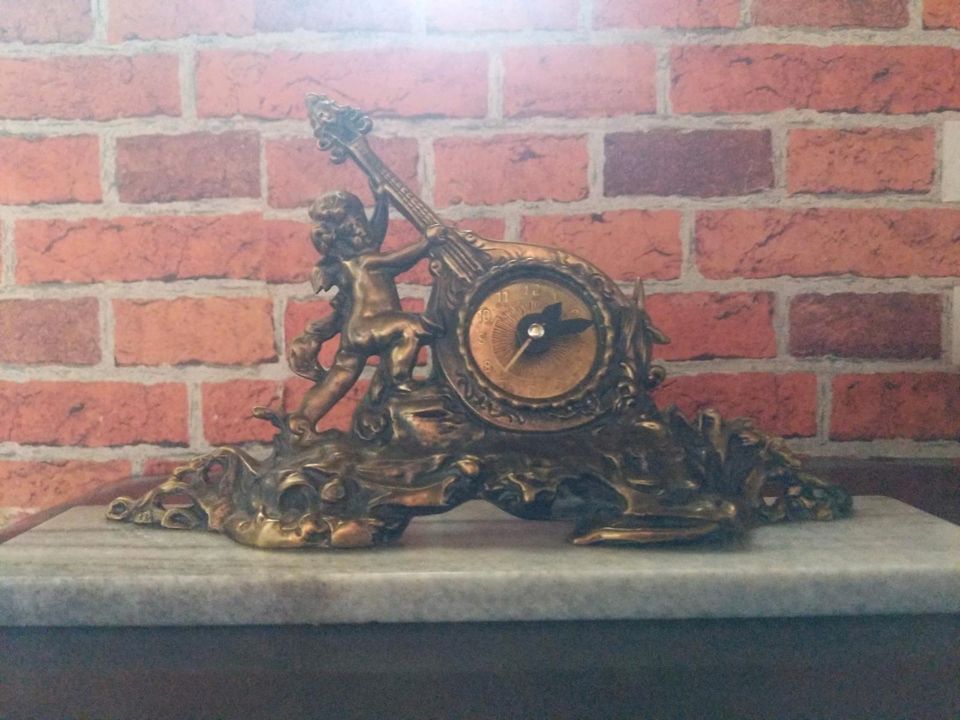 Antike Poznan Kamin Uhr Messing von Zegar Kominkowy in Leipzig