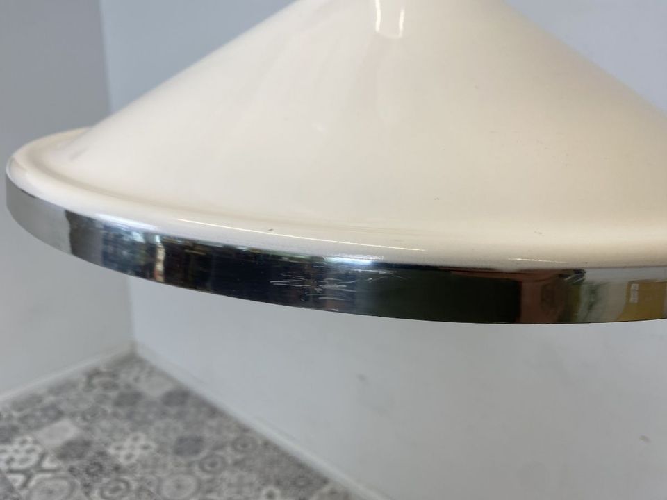 WMK Gut erhaltene skandinavische Designer Pendelleuchte Gustaf von alta design aus Aluminium und Chrom # Lampe Hängelampe Deckenlampe Wohnzimmerlampe Leuchte Licht Hängeleuchte Vintage Space Age 70er in Berlin