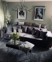 Couch Samt grau Big Edel Chrom  6 Monate alt hoher Ladenpreis Niedersachsen - Bad Fallingbostel Vorschau
