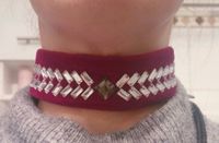 Halsband aus stoff samt choker chooker rot glitzer steine topshop Niedersachsen - Seevetal Vorschau