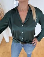 Zara Satin Langarm Bluse in flaschengrün Gr.XS Bayern - Poing Vorschau