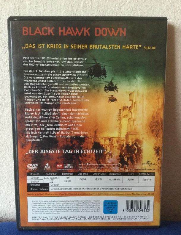 Neue DVD Black Hawk Down Kein Mann bleibt zurück Ewan McGregor in Regensburg