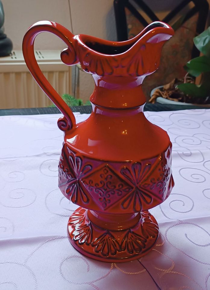 Rote Karaffe / Vase aus Keramik (West Germany) (vintage) in Hamburg