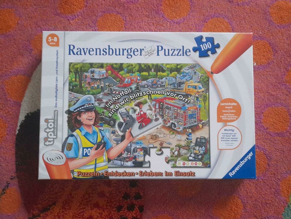 tiptoi-Puzzle 104 Teile | Polizei Feuerwehr Rettungsdienst 100 in Porta Westfalica