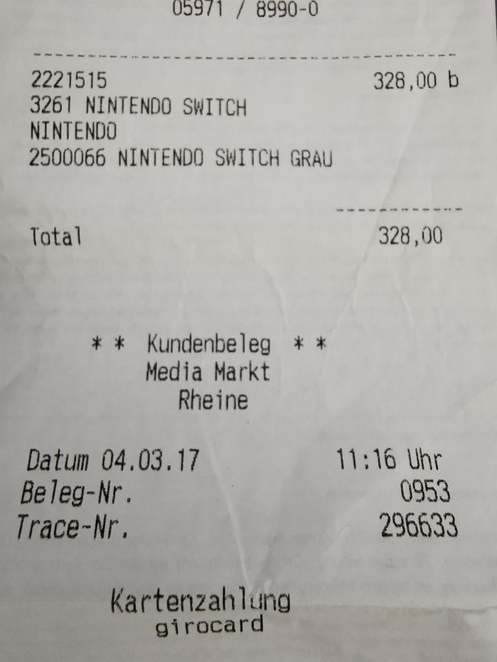 Nintendo Switch Konsole mit OVP (2017) in Bayreuth
