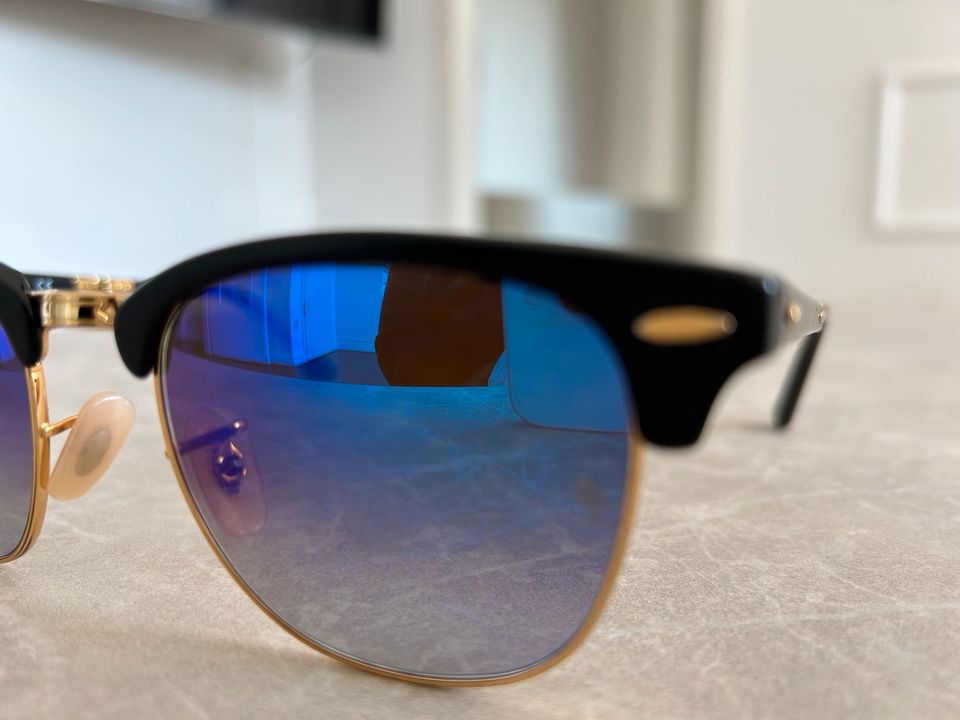 Faltbare Ray Ban Sonnenbrille - Original - blau verspiegelt in Berlin