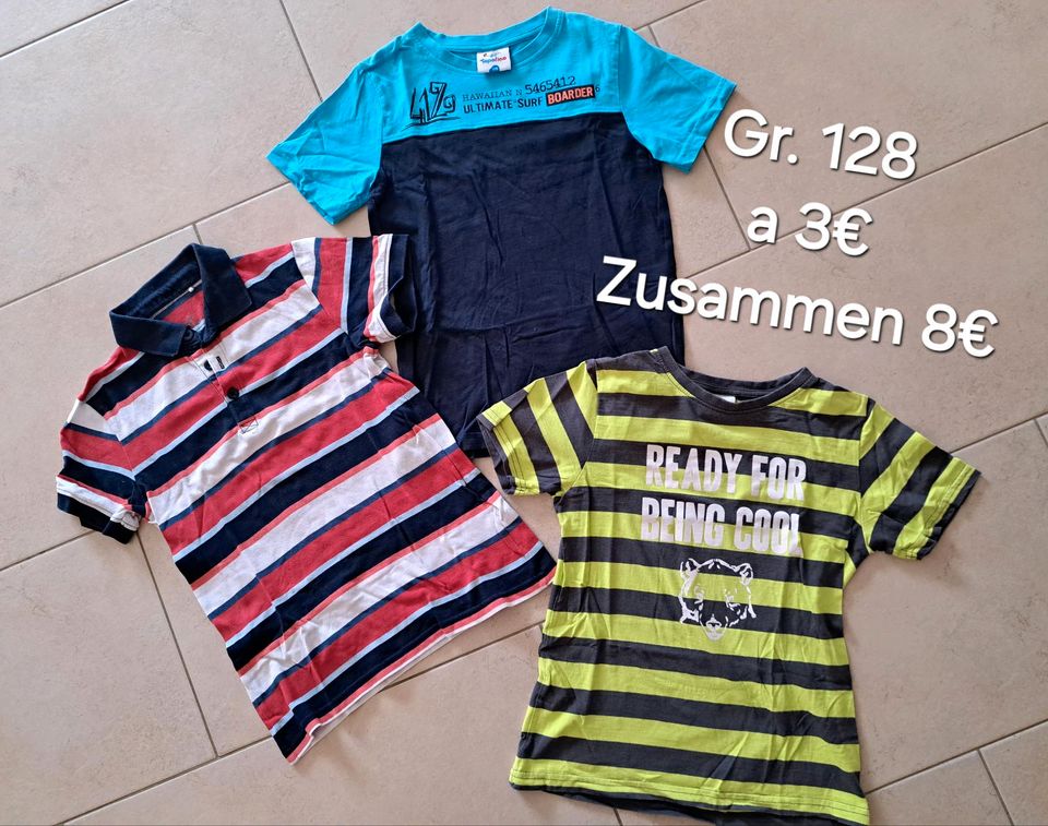 T -Shirts Gr.122 / 128 Jungs,  Sommerkleidung Kinder in Wenzendorf