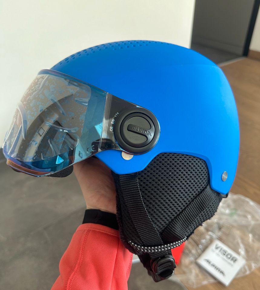 Alpina Zupo Visor Q-lite Kinder SkiHelm Snowboardhelm blau 48-52 in Großröhrsdorf