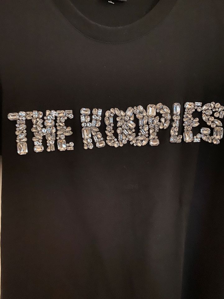 The Kooples T-Shirt logo schwarz Strass Schmucksteine Größe 36 in Düsseldorf