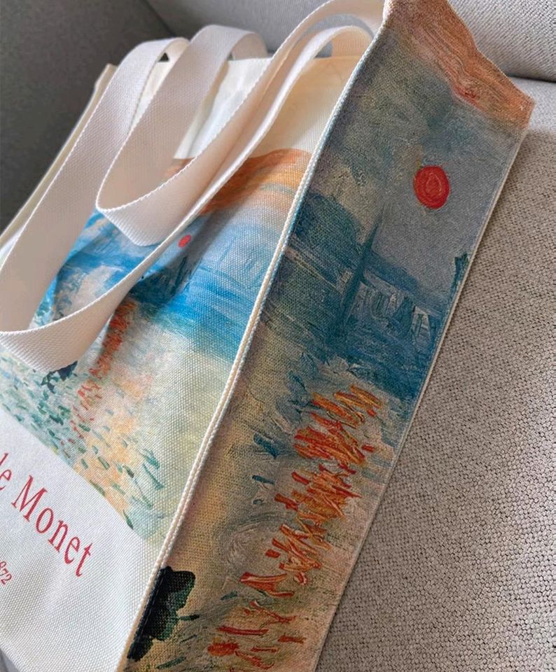 Claude Monet Sunrise Aesthetic canvas bag Einkaufstasche in Berlin