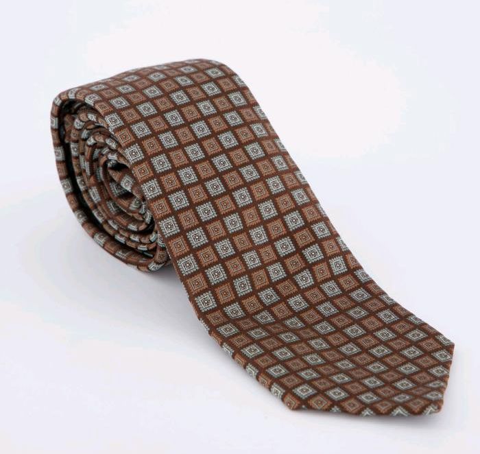 PAL ZILERI Braune Krawatte aus Seide mit Karomuster in Gießen