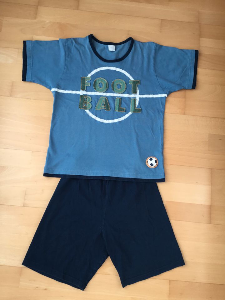 Schiesser Shorty kurzer Schlafanzug Pyjama Fußball  128 134 140 in Müllheim